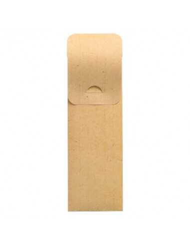 Sacos para talheres papel cor natural com guardanapo branco 20 x 7,3 cm