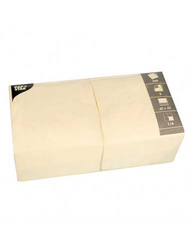 Guardanapos de papel liso cor creme 40 x 40 cm