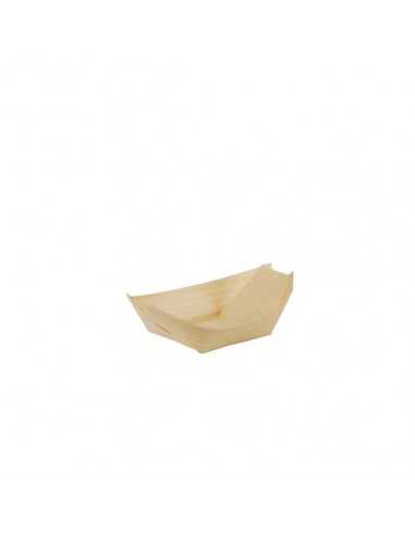 Tigelas de madeira forma barco fingerfood 11 x 6,5 cm