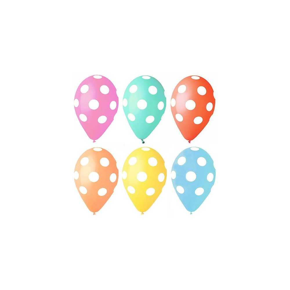 Balões decorativos com bolinhas cores sortidas Ø 29 cm "Dots"