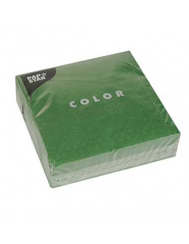 Servilletas de papel verde oscuro 33 x 33 cm Color Collection