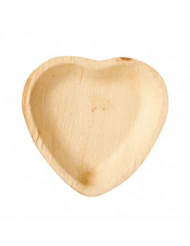 Platos hoja de palma forma corazón Pure 15,5 x 3,2cm