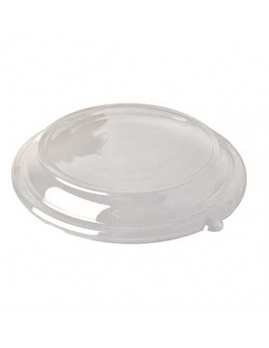 Tapas cúpula redondas plástico PET reciclable transparente Ø 26 x 3cm