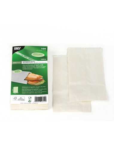Bolsas para bocadillo de papel anti grasa blanco 21 x 10 x 3 cm