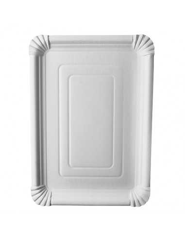 125 Plats En Carton Blanc Rectangulaire 24 X 33 Cm Pure