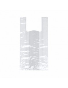 Bolsas camiseta de plástico transparente HDPE 48 x 22 x 12cm