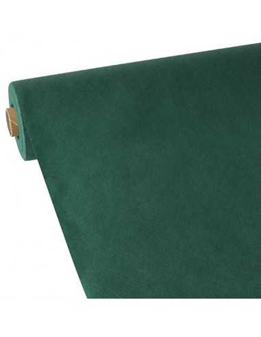 Mantel papel aspecto tela tejido sin tejer verde oscuro 40m x 0,9 m