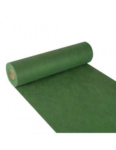 Camino de mesa papel aspecto tela Soft Selection 24 m x 40 cm verde oscuro