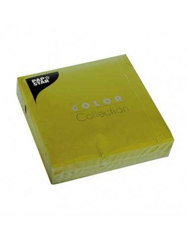 Guardanapos de papel cor verde azetona 33 x 33 cm Color Collection