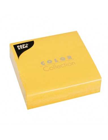 Guardanapos de papel cor amarelo 33 x 33 cm Color Collection