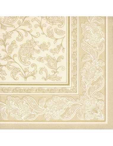 Guardanapos de papel decorados Royal Collection 40 x 40 cm Champanhe "Ornaments"