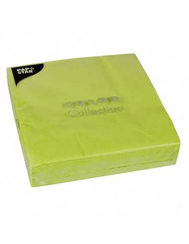Servilletas de papel color verde limón 40 x 40 cm