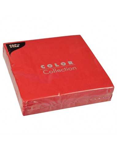 Servilletas de papel tissue cenefa color rojo 40 x 40 cm 2 capas