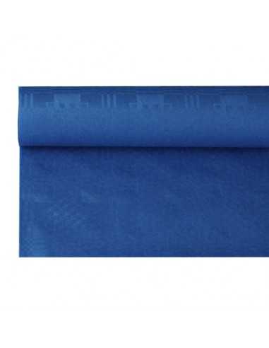 Rolo toalha mesa papel com relevo damasco azul escuro 8 m x 1,2 m