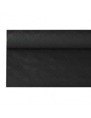 Rollo mantel papel gofrado damasco negro 8 metros