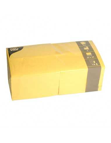 Servilletas de papel amarillas hostelería 33 x 33 cm 1/8