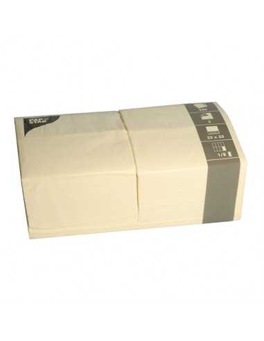 Servilletas de papel crema hostelería 33 x 33 cm 1/8