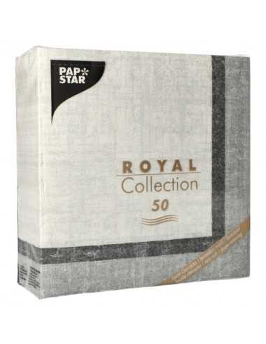 Guardanapos de papel decorados Royal Collection 40 x 40 cm Chalk cinzento