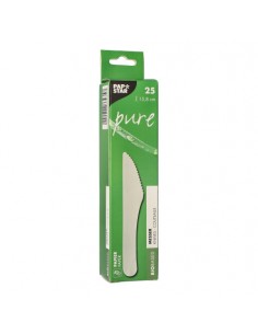 Cuchillos de papel compostables blancos 15,8 cm Pure