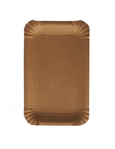 Bandejas cartón marrón natural compostables 10 x 16 cm Pure