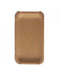 Bandejas cartón marrón natural compostables 11 x 17,5 cm Pure