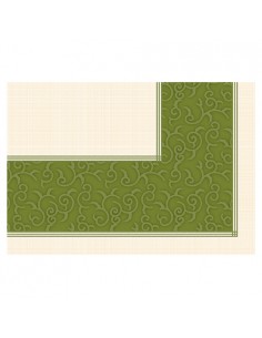 Manteles de papel individuales Soft Selection Plus verde oliva Casali