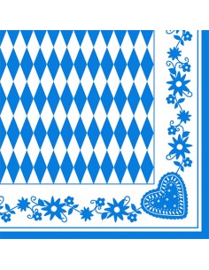 Servilletas de papel ocktoberfest Baviera Azul 40 x 40cm