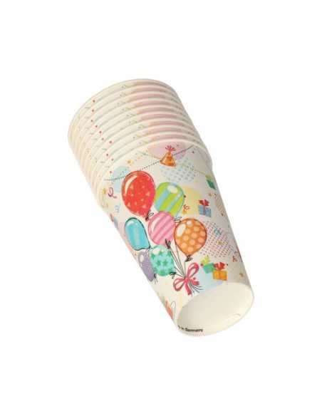 Vasos de cartón fiestas infantiles globos compostables 200ml