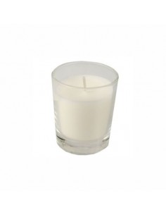 Vela vaso de cristal color blanco Ø 56 x 67mm