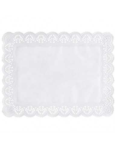 Naperons de papel branco rectangulares 40 x 30 cm