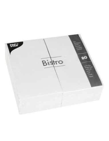 Servilletas de papel hostelería color blanco Bistro 40 x 32cm