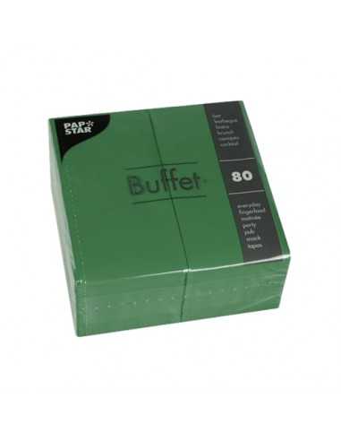 Servilletas de papel hostelería Buffet color verde oscuro 33 x 33 cm