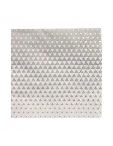 Servilletas de papel decoradas color gris plata 25 x 25 cm Optik
