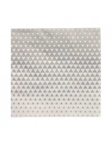 Servilletas de papel decoradas color gris plata 25 x 25 cm Optik