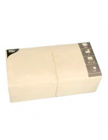 Servilletas de papel hostelería color crema 33 x 33 cm