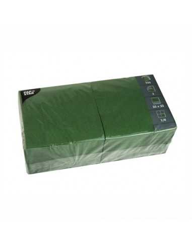 Servilletas de papel hostelería color verde oscuro 33 x 33 cm