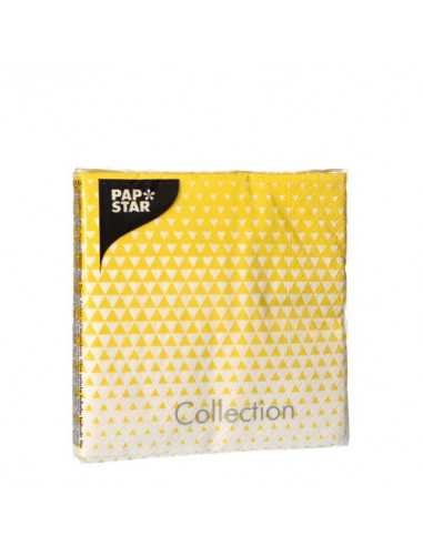 Servilletas de papel decoradas color amarillo 25 x 25 cm Optik