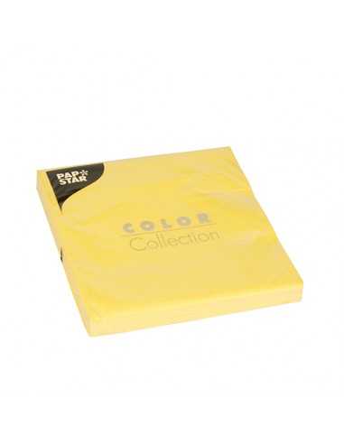 Guardanapos de papel amarelo 33 x 33 cm Color Collection