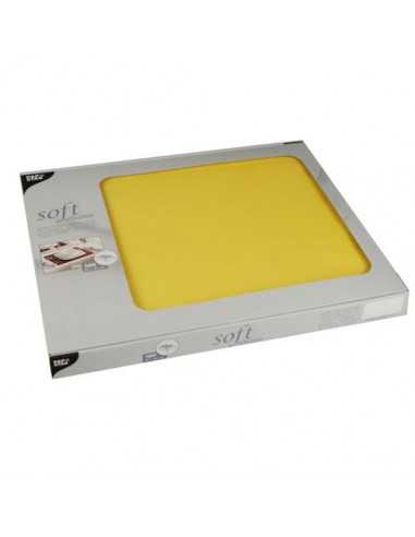 Mantelitos individuales papel aspecto tela amarillo 30 x 40 cm Soft Selection