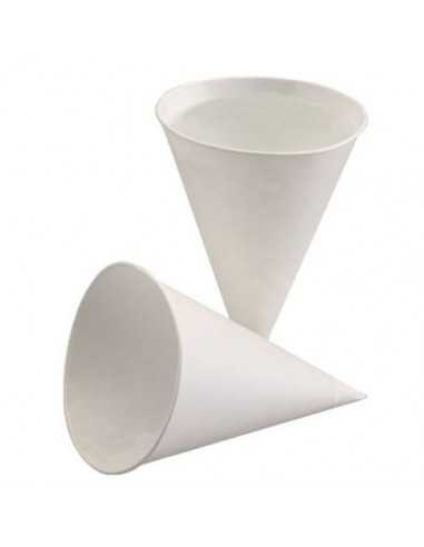 Vasos cónicos papel caña de azúcar blanco para dispensadores de agua 150 ml