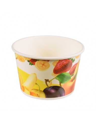 Tarrinas para helado cartón decorado motivo frutas 250ml