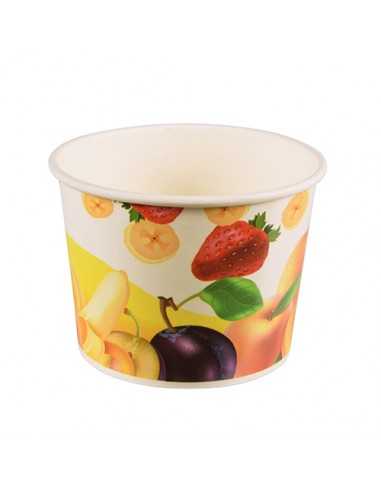 Tarrinas para helado cartón decorado motivo frutas 500ml