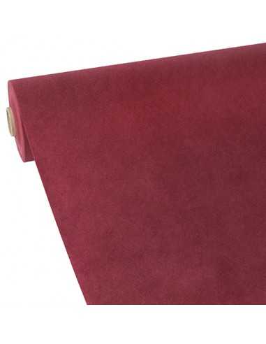Mantel papel aspecto tela color burdeos rollo 40 x 0,9 m Soft Selection