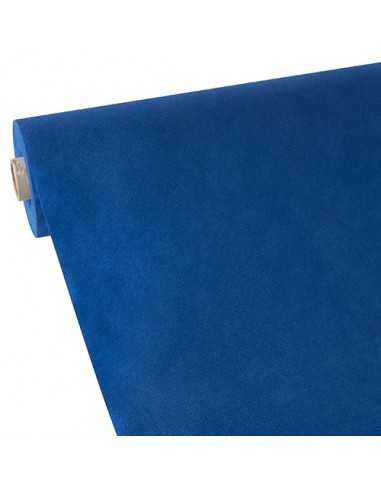 Mantel papel aspecto tela color azul oscuro rollo 40 x 0,9 m Soft Selection
