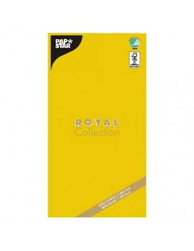 Toalha de mesa papel aspeto tecido amarelo120 cm x 180 cm Royal Collection