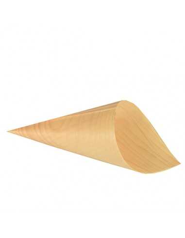 Cones de madeira bambu para aperitivos Ø 11x 21 cm Pure