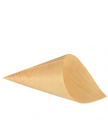 Cones de madeira para aperitivos Ø 12,5 x 24 cm Pure