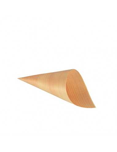 Cones de madeira para aperitivos Ø 4,5 x 8,5 cm Pure