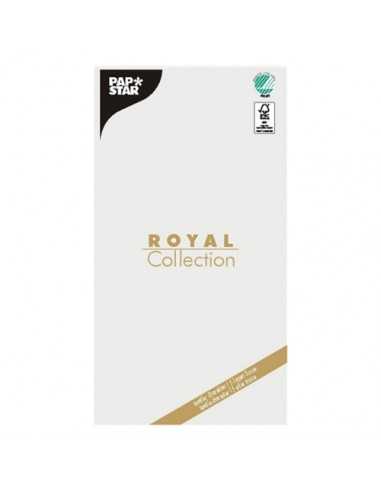 Toalhas de mesa papel aspeto tecido cor branco 120 x 180 cm Royal Collection
