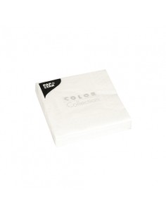 Servilletas de papel color blanco cóctel 24 x 24 cm Color Collection